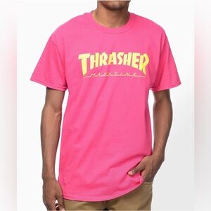 Thrasher Magazine Pink & Yellow Logo T-Shirt